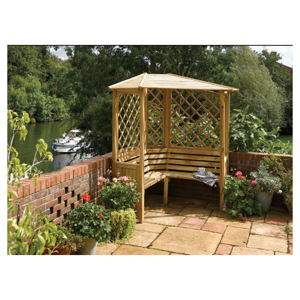 Rowlinson Balmoral 3 Seater Timber Corner Arbour & Reviews Wayfair.co.uk